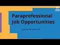 Paraprofessional Job Opportunities