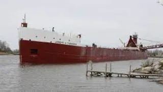 Joseph H Thompson inbound with stone for Essexville Saginaw River live cam 22 2x speed