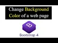 How to Change Background Color of a web page with Bootstrap