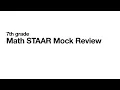 7th Grade Math STAAR Mock Review