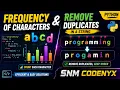 Frequency of characters and remove duplicates in a string