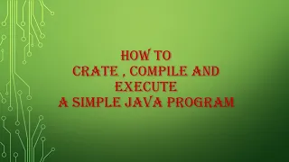 Java Telugu Tutorial How to Create Compile and Execute a simple Java program