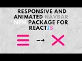 Animated Responsive NPM Hamburger Navbar Menu