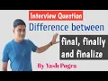 What is the difference between final finally and finalize What is finalize method