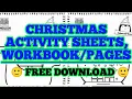CHRISTMAS WORKBOOK ACTIVITY SHEETS WORKSHEETS WITH SHORT STORIES COMPREHENSION FREE DOWNLOAD