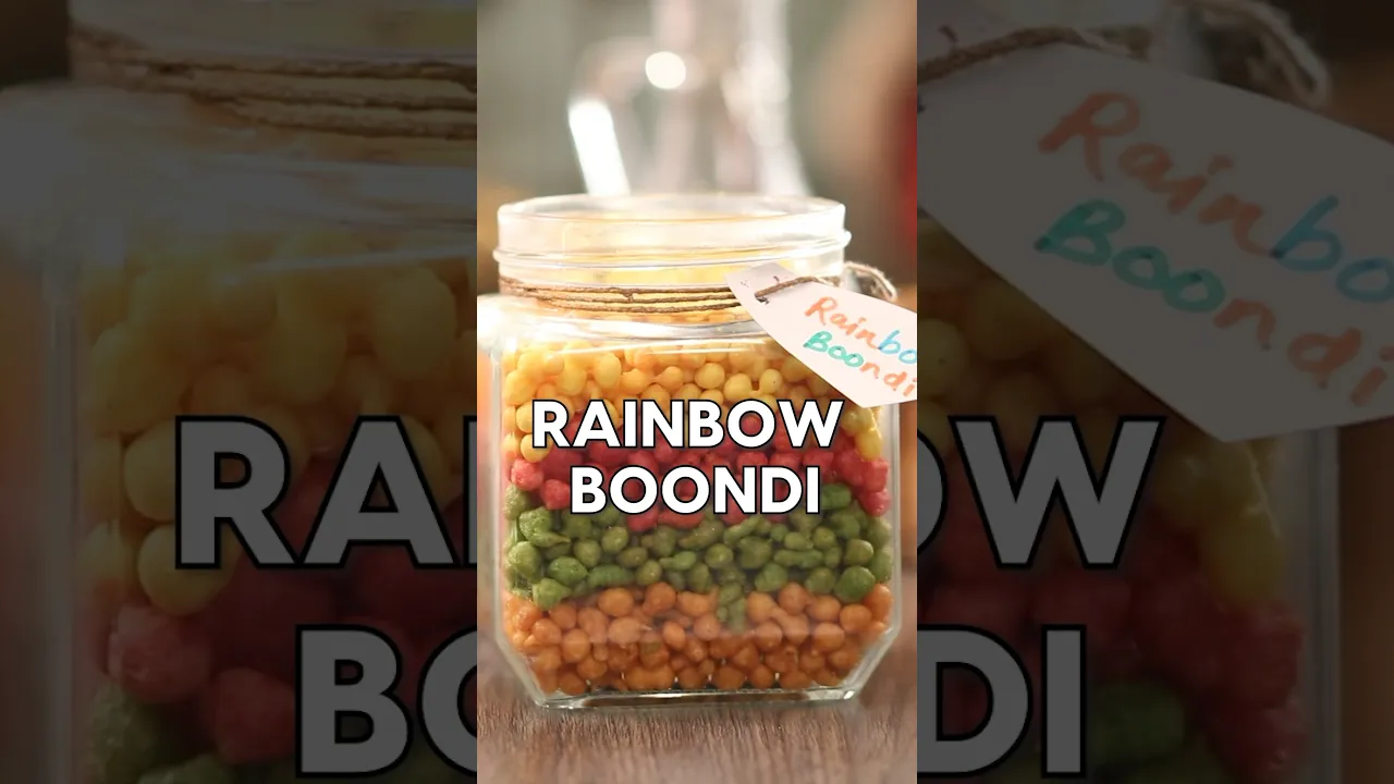 Diwali hoti hai diye aur rangonki roshnai ka time, issi liye banao rainbow boondi #shorts