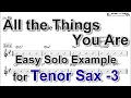 Download Lagu All The Things You Are - Easy Solo Example for Tenor Sax (Take -3)