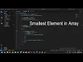 Program to print the smallest element in an array using Java in Visual Studio Code