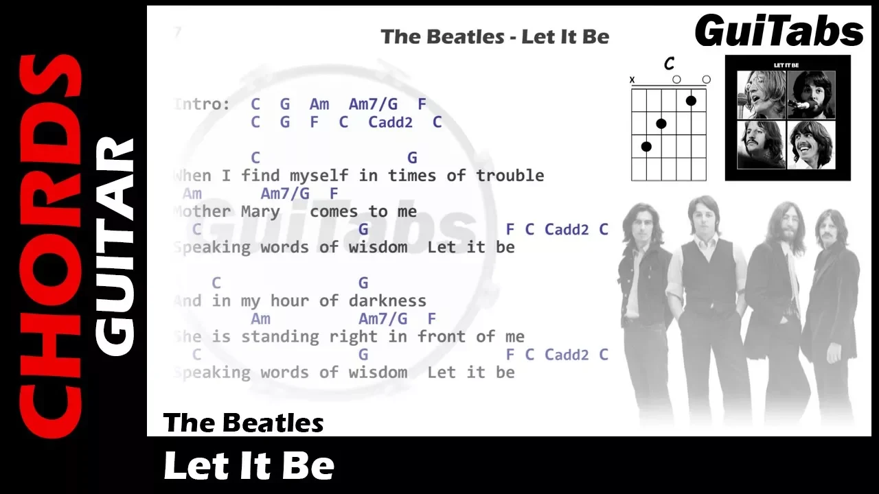 Песня лет ит би. Песня Битлз лет ИТ би. Let it be the Beatles аккорды. Let it be the Beatles текст. Битлз лет ИТ би слова.