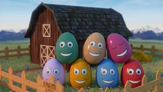 Learning Colors and Numbers Song with Colorful Eggs on the Farm
