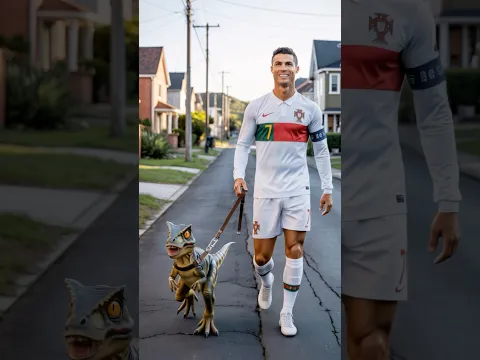 🚨🦖 Ronaldo Raised A Dinosaur Like His Son… But Messi Called the Police!