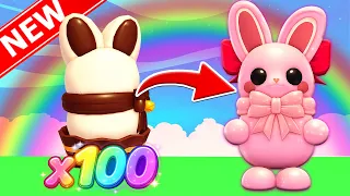 Opening 100 Choccybunny Boxes To Get LEGENDARY DARK CHOCCYBUNNY In Adopt Me... Roblox