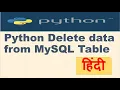 9 Python Delete data from MySQL Table Python Tutorial in Hindi Python MySQL Tutorial in Hindi