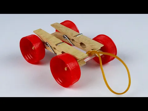 Download MP3 How To Make a Mini Latch Rubber Band Car - DIY TOYS CAR