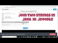 how to concatenate two strings in java in jdoodle how to join two strings in jdoodle in java