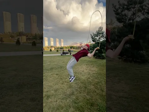 Сальто через скакалку😨