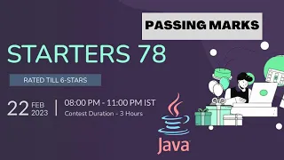 CUTOFF Passing Marks Java Code Chef Solutions Starters 78 LWC