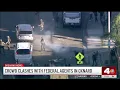 Several protestors clash with federal agents in Oxnard