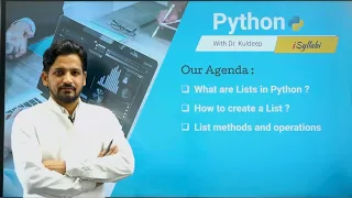 Python Tutorial Part-7 List in Python Part-1 Python With isyllabi by Dr KULDEEP Sir