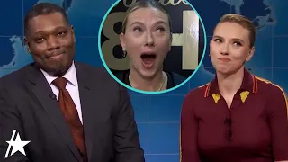 scarlett johansson u0026 colin jost get revenge on michael che for shocking nsfw joke