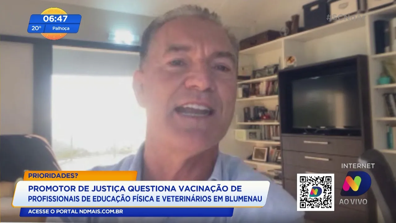 Blumenau: promotor de justiça questiona vacinação de profissionais