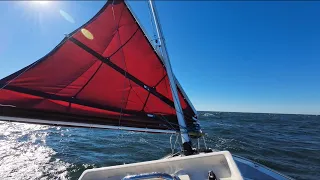 S2E121 Strong Winds//Atlantic City to Cape May//Stowaways Discovered// Living on a 21foot Sailboat