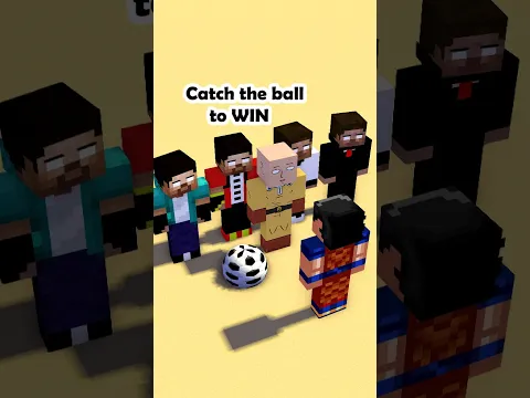 Catch the Ball to Win! Herobrine brothers ready! #shorts #minecraft #animation #comedy