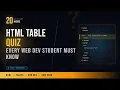 20 HTML Table Quiz Questions Every Web Dev Student Must Know Test Yourself