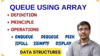 QUEUE INTRODUCTION QUEUE IMPLEMENTATION USING ARRAYS ENQUEUE DEQUEUE ISFULL DISPLAY DS