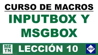 Curso de Macros Inputbox y Msgbox Leccion 10
