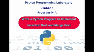 21CSL46 Program-04A How To Implement Insertion Sort Python Programming Laboratory