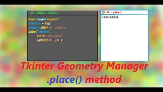 place Attributes and Parameters In Tkinter With Uses Place Geometry Manager In Tkinter Python