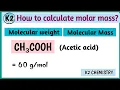 molar mass of CH3COOH acetic acid l ch3cooh molecular weight l