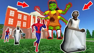 لعبة الحبار العملاق ضد الجدة سبايدر مان الهروب من نهاية العالم رسوم متحركة رعب مضحكة ص 358 