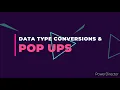 Type Conversions in JavaScript and in-built Popups JavaScript Tutorial Codefreak