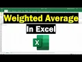 How To Calculate A Weighted Average In Excel With Percentages