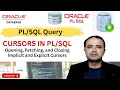 PLSQL Cursors CURSORS IN Opening Fetching and Closing Implicit and Explicit Cursors