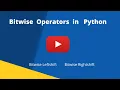 Bitwise Operators in Python part 2 - Bitwise leftshift Bitwise rightshift-let s learn coding with me