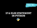 Learn How to use If Else Statement Python Tutorials Coders Yard