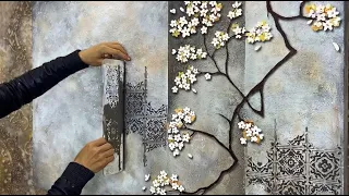 Upgrade Your Home Decor: Easy DIY Putty & Paint Mural 🌸🎨