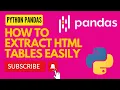 How to extract data from HTML tables using with python pandas library