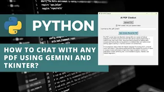 How to Create an AI PDF Chatbot in Pyhton with Gemini and Tkinter Machine Learning Projects