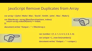 JavaScript Remove Duplicate Elements from Array
