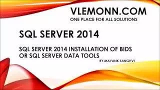 SQL Server 2014 Install SQL Server Data Tools