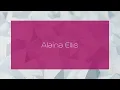 Alaina Ellis - appearance