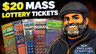 5 DIFFERENT 20 MASS LOTTERY SCRATCH TICKETS