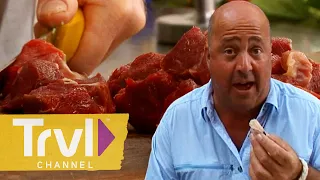 Horse Meat Donkey Salami in Venice Bizarre Foods with Andrew Zimmern Travel Channel