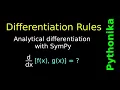 Rules for Derivatives Analytical differentiation with Python