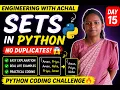 Learn Sets in Python in One Day 15 Python Challenge