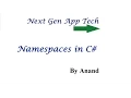 Part 9 - Namespace in NET C